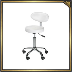 White cosmetic stool with backrest