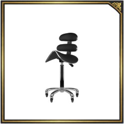 High black rolling cosmetic stool