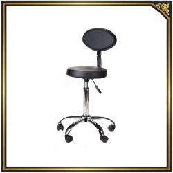 Black cosmetic stool with backrest