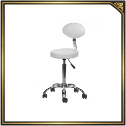 White cosmetic stool with backrest