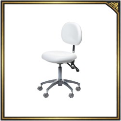 Biały taboret kosmetyczny z oparciem