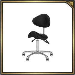 Black Estello round cushioned stool