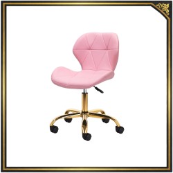 Pink round cosmetic salon stool