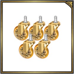 Kółko do taboretu Roll Speed złote na wcisk zestaw 5 sztuk