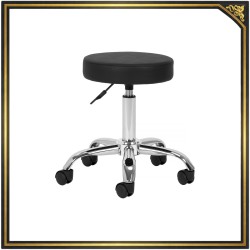Black adjustable padded cosmetic stool