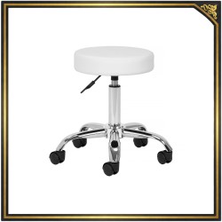 Biały taboret kosmetyczny AM-310v