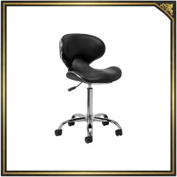 Black round cushioned salon stool