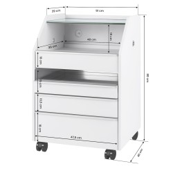 White podology assistant trolley