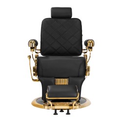 Black barber chair gold accents