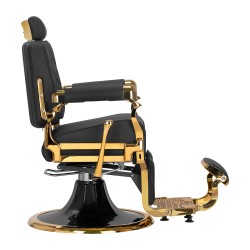 Gold and black barber chair