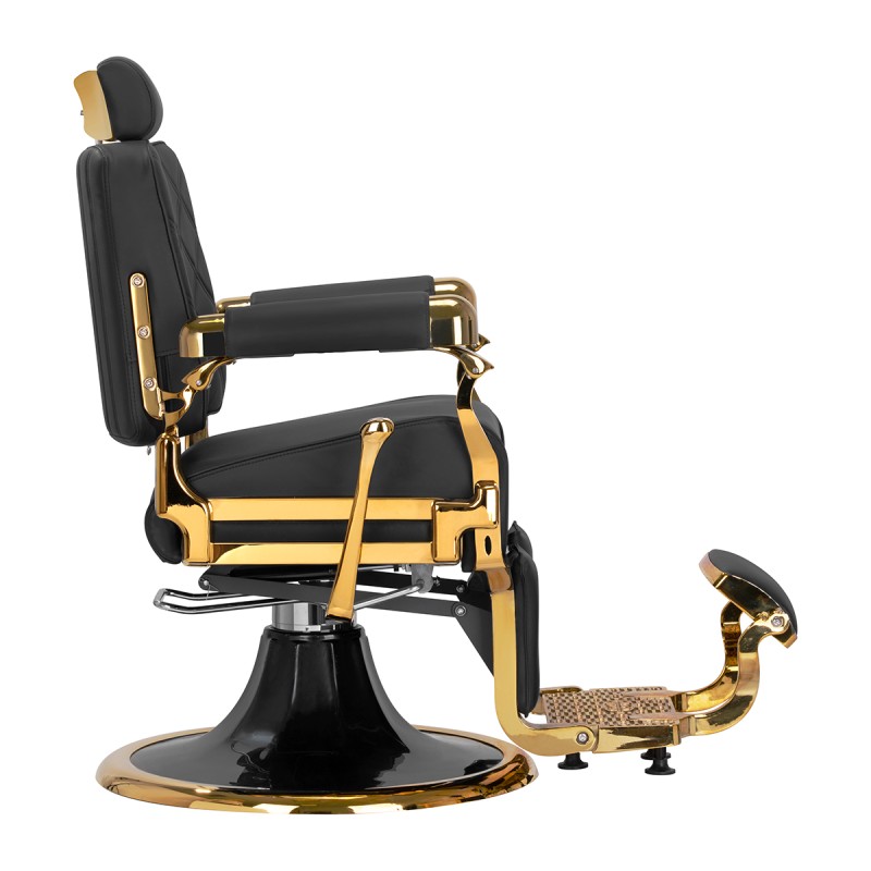 Gold and black barber chair