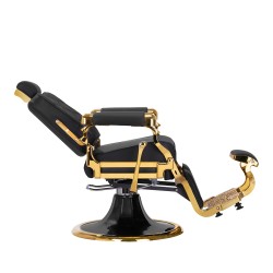 Leonardo black gold barber chair