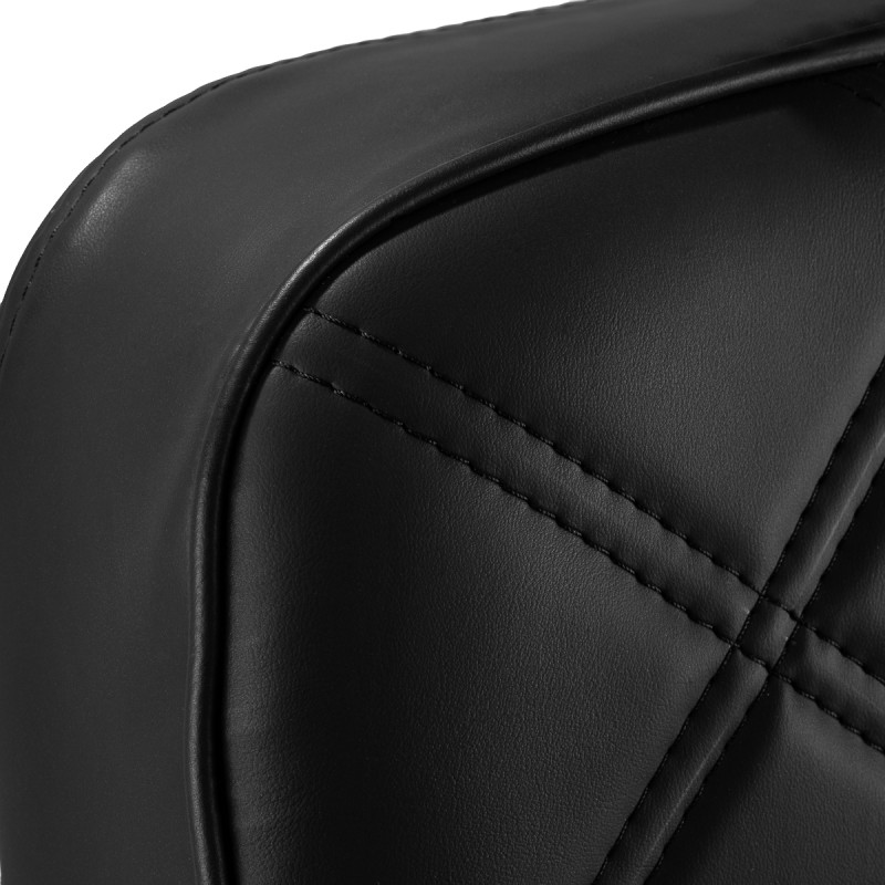 Gold-framed black barber chair