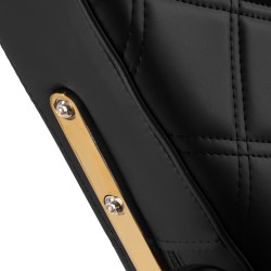 Black barber chair gold accents
