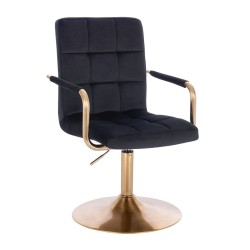 Black velour cosmetic chair gold