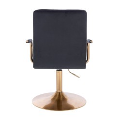 Black velour chair gold base