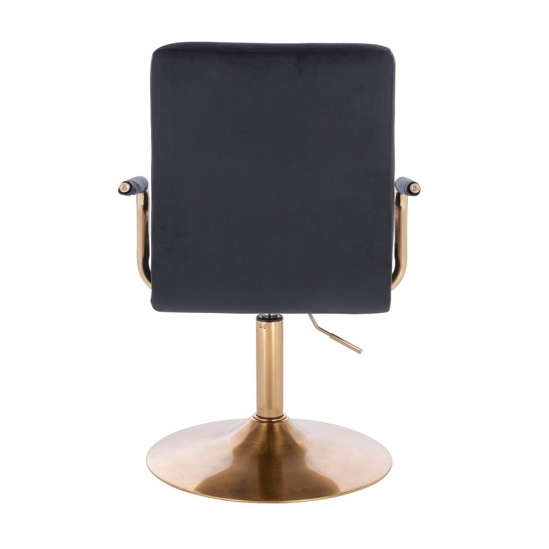 Black velour chair gold base