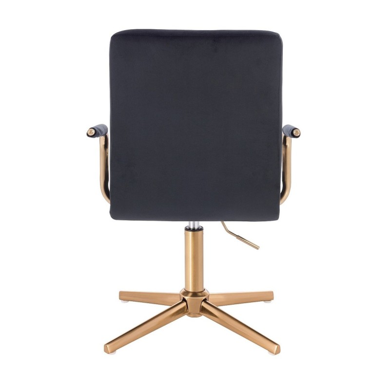 Black velvet cosmetic chair gold-base
