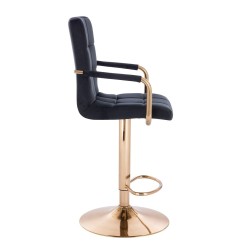 Black velour stool gold base