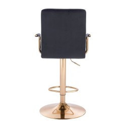 Black velvet chair gold base