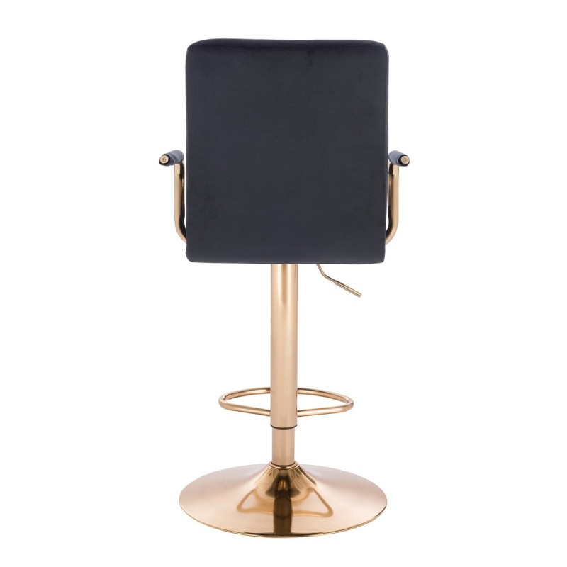 Black velvet chair gold base