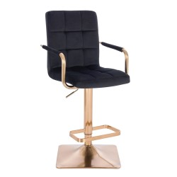 Black velvet chair gold base