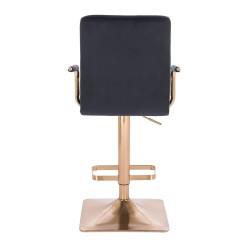 Black velour chair gold base