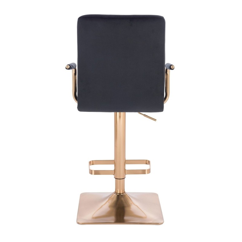 Black velour chair gold base