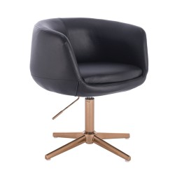 Fotel Hr333Cross Czarny Złota Podstawa