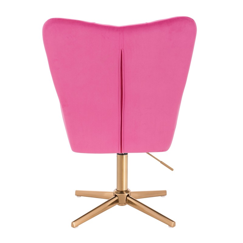 Fotel Hr650Cross Malinowy Welur Złota Podstawa