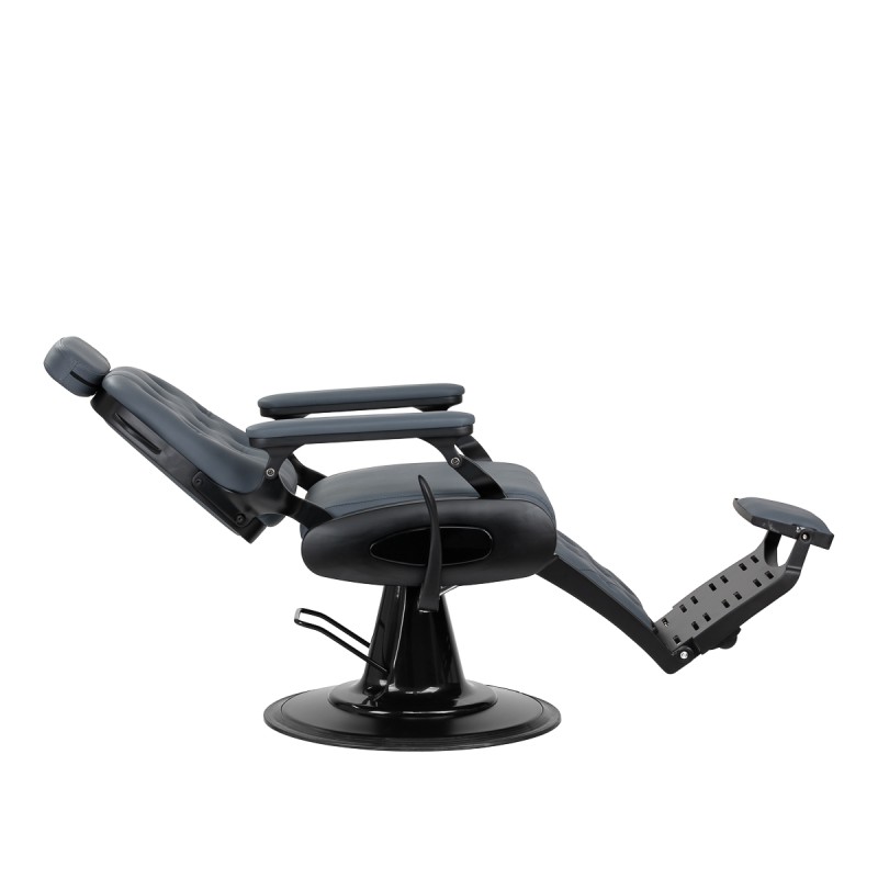 Fotel barberski Gabbiano Francesco grafitowy z czarną podstawą
