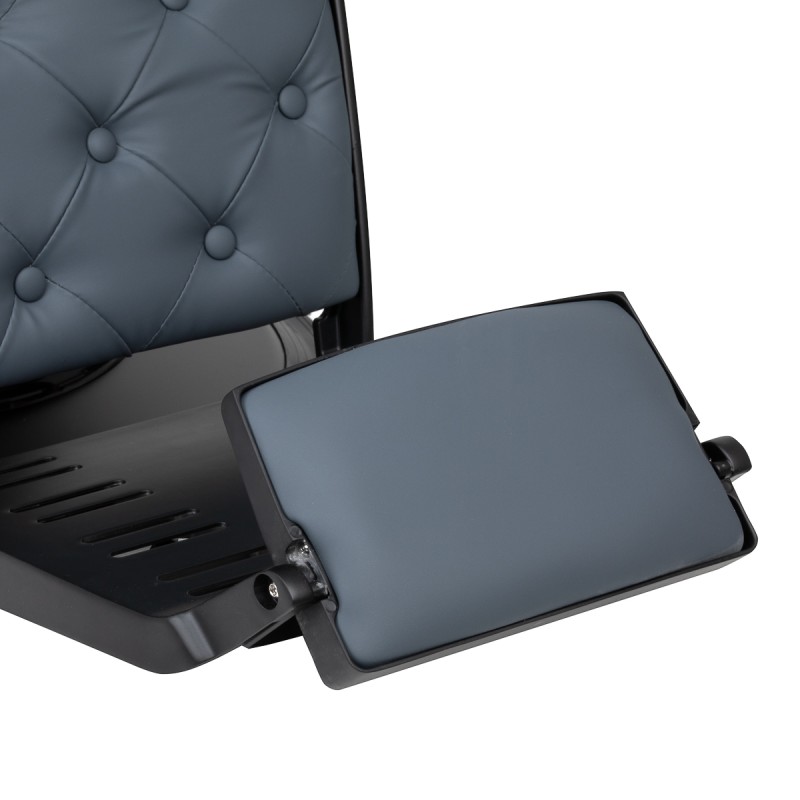 Fotel barberski Gabbiano Francesco grafitowy z czarną podstawą