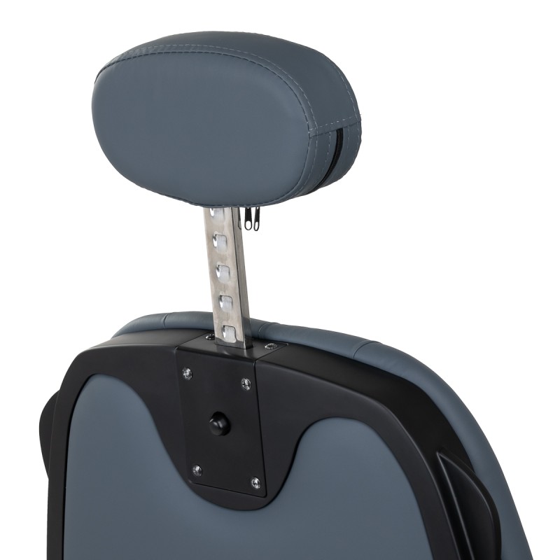 Fotel barberski Gabbiano Francesco grafitowy z czarną podstawą