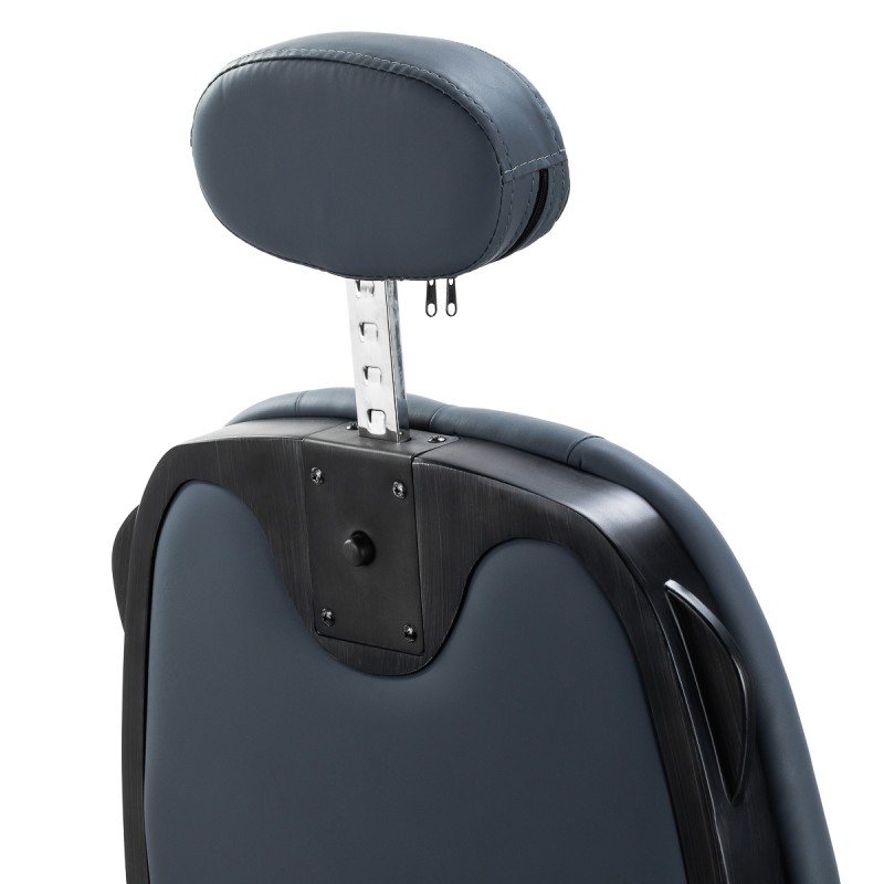 Fotel barberski Gabbiano Francesco grafitowy ze szczotkowaną podstawą