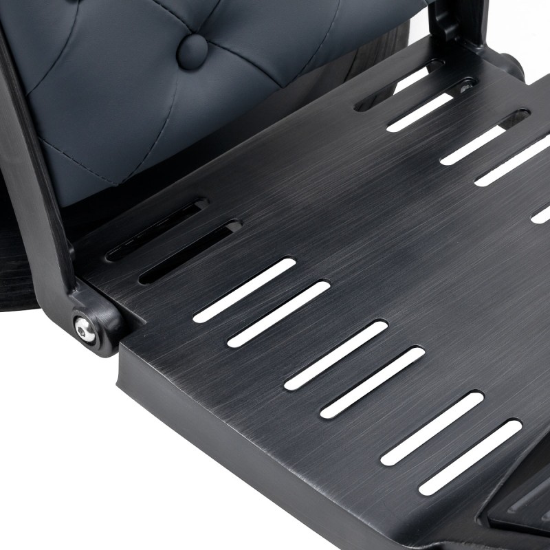 Fotel barberski Gabbiano Francesco grafitowy ze szczotkowaną podstawą