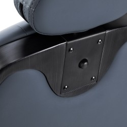 Fotel barberski Gabbiano Francesco grafitowy ze szczotkowaną podstawą