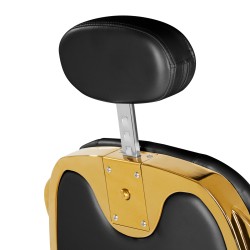 Fotel barberski Gabbiano Francesco czarny ze złotą podstawą