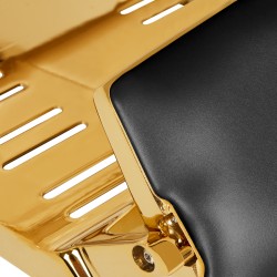 Fotel barberski Gabbiano Francesco czarny ze złotą podstawą