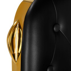 Fotel barberski Gabbiano Francesco czarny ze złotą podstawą