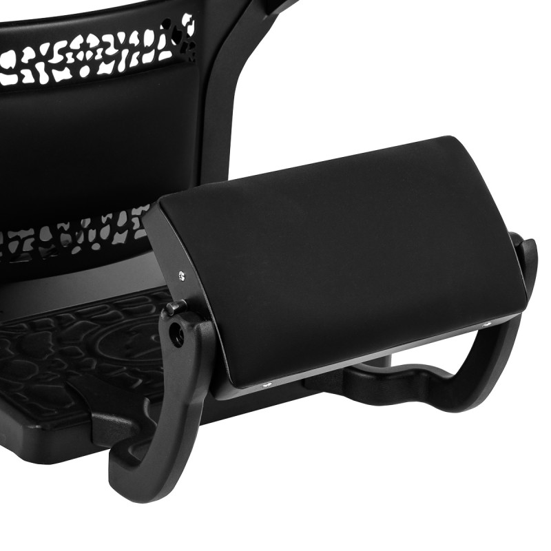 Fotel barberski Gabbiano Niccolo czarny z czarną podstawą