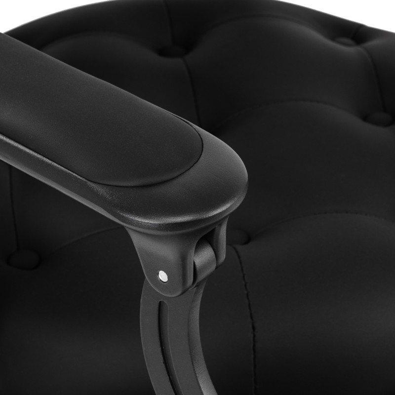 Fotel barberski Gabbiano Niccolo czarny z czarną podstawą