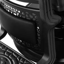 Fotel barberski Gabbiano Niccolo czarny z czarną podstawą