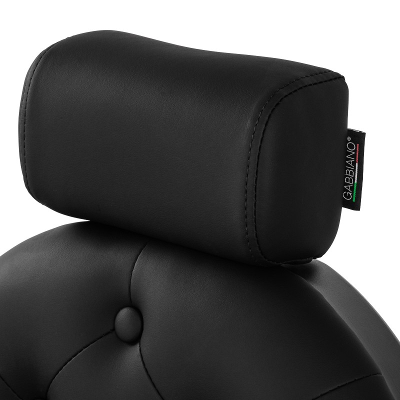 Fotel barberski Gabbiano Niccolo czarny z czarną podstawą