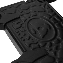 Fotel barberski Gabbiano Niccolo czarny z czarną podstawą