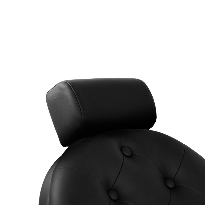 Fotel barberski Gabbiano Niccolo czarny z czarną podstawą