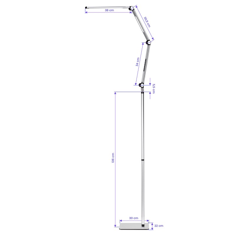 Lampa zabiegowa LED Yoga 22W srebrna