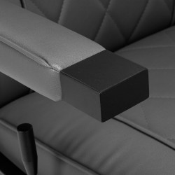 Fotel barberski Hair System BM88066B szary na czarnej podstawie