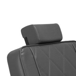 Fotel barberski Hair System BM88066B szary na czarnej podstawie