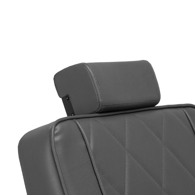 Fotel barberski Hair System BM88066B szary na czarnej podstawie