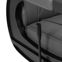 Fotel barberski Hair System BM88066B szary na czarnej podstawie